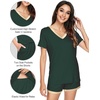 image:imageWiWi Viscose from Bamboo Pajamas Set for Women Super Soft Short Sleeve Cooling Summer Plus Size Pjs Sets Sleepwear S4XBfence Green