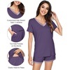 image:imageWiWi Viscose from Bamboo Pajamas Set for Women Super Soft Short Sleeve Cooling Summer Plus Size Pjs Sets Sleepwear S4XBlavender