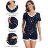 image:imageWiWi Viscose from Bamboo Pajamas Set for Women Super Soft Short Sleeve Cooling Summer Plus Size Pjs Sets Sleepwear S4XBnavy Stars