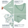 image:imageWiWi Viscose from Bamboo Pajamas Set for Women Super Soft Short Sleeve Cooling Summer Plus Size Pjs Sets Sleepwear S4XBsage Greengreen Leaf