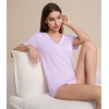 image:imageWiWi Viscose from Bamboo Pajamas Set for Women Super Soft Short Sleeve Cooling Summer Plus Size Pjs Sets Sleepwear S4XBtaro Purple