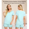 image:imageWiWi Viscose from Bamboo Pajamas Set for Women Super Soft Short Sleeve Cooling Summer Plus Size Pjs Sets Sleepwear S4XCaqua