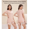 image:imageWiWi Viscose from Bamboo Pajamas Set for Women Super Soft Short Sleeve Cooling Summer Plus Size Pjs Sets Sleepwear S4XCblushpink Flowers