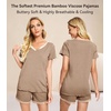 image:imageWiWi Viscose from Bamboo Pajamas Set for Women Super Soft Short Sleeve Cooling Summer Plus Size Pjs Sets Sleepwear S4XCcamel