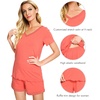 image:imageWiWi Viscose from Bamboo Pajamas Set for Women Super Soft Short Sleeve Cooling Summer Plus Size Pjs Sets Sleepwear S4XCcoral