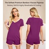 image:imageWiWi Viscose from Bamboo Pajamas Set for Women Super Soft Short Sleeve Cooling Summer Plus Size Pjs Sets Sleepwear S4XCdark Reddish Purple