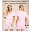 image:imageWiWi Viscose from Bamboo Pajamas Set for Women Super Soft Short Sleeve Cooling Summer Plus Size Pjs Sets Sleepwear S4XCpink