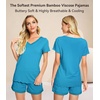 image:imageWiWi Viscose from Bamboo Pajamas Set for Women Super Soft Short Sleeve Cooling Summer Plus Size Pjs Sets Sleepwear S4XCteal Blue