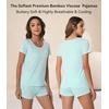 image:imageWiWi Viscose from Bamboo Pajamas Set for Women Super Soft Short Sleeve Cooling Summer Plus Size Pjs Sets Sleepwear S4XDaqua