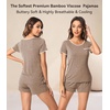 image:imageWiWi Viscose from Bamboo Pajamas Set for Women Super Soft Short Sleeve Cooling Summer Plus Size Pjs Sets Sleepwear S4XDcamel