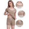 image:imageWiWi Viscose from Bamboo Pajamas Set for Women Super Soft Short Sleeve Cooling Summer Plus Size Pjs Sets Sleepwear S4XDcamel