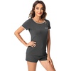 image:imageWiWi Viscose from Bamboo Pajamas Set for Women Super Soft Short Sleeve Cooling Summer Plus Size Pjs Sets Sleepwear S4XDcharcoal