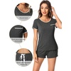 image:imageWiWi Viscose from Bamboo Pajamas Set for Women Super Soft Short Sleeve Cooling Summer Plus Size Pjs Sets Sleepwear S4XDcharcoal Heather
