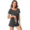 image:imageWiWi Viscose from Bamboo Pajamas Set for Women Super Soft Short Sleeve Cooling Summer Plus Size Pjs Sets Sleepwear S4XDcharcoal Heather