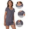 image:imageWiWi Viscose from Bamboo Pajamas Set for Women Super Soft Short Sleeve Cooling Summer Plus Size Pjs Sets Sleepwear S4XDdark Grey
