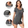 image:imageWiWi Viscose from Bamboo Pajamas Set for Women Super Soft Short Sleeve Cooling Summer Plus Size Pjs Sets Sleepwear S4XDdark Heather Grey