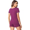 image:imageWiWi Viscose from Bamboo Pajamas Set for Women Super Soft Short Sleeve Cooling Summer Plus Size Pjs Sets Sleepwear S4XDdark Reddish Purple