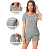 image:imageWiWi Viscose from Bamboo Pajamas Set for Women Super Soft Short Sleeve Cooling Summer Plus Size Pjs Sets Sleepwear S4XDheather Grey
