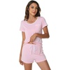 image:imageWiWi Viscose from Bamboo Pajamas Set for Women Super Soft Short Sleeve Cooling Summer Plus Size Pjs Sets Sleepwear S4XDpink