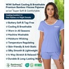 image:imageWiWi Viscose from Bamboo Pajamas Set for Women Super Soft Short Sleeve Cooling Summer Plus Size Pjs Sets Sleepwear S4XDsky Blue