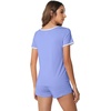 image:imageWiWi Viscose from Bamboo Pajamas Set for Women Super Soft Short Sleeve Cooling Summer Plus Size Pjs Sets Sleepwear S4XDsky Blue