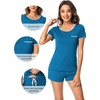 image:imageWiWi Viscose from Bamboo Pajamas Set for Women Super Soft Short Sleeve Cooling Summer Plus Size Pjs Sets Sleepwear S4XDteal Blue
