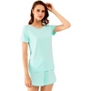 image:imageWiWi Viscose from Bamboo Pajamas Set for Women Super Soft Short Sleeve Cooling Summer Plus Size Pjs Sets Sleepwear S4XEaqua