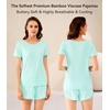 image:imageWiWi Viscose from Bamboo Pajamas Set for Women Super Soft Short Sleeve Cooling Summer Plus Size Pjs Sets Sleepwear S4XEaqua