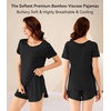 image:imageWiWi Viscose from Bamboo Pajamas Set for Women Super Soft Short Sleeve Cooling Summer Plus Size Pjs Sets Sleepwear S4XEblack
