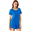 image:imageWiWi Viscose from Bamboo Pajamas Set for Women Super Soft Short Sleeve Cooling Summer Plus Size Pjs Sets Sleepwear S4XEbright Blue