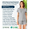 image:imageWiWi Viscose from Bamboo Pajamas Set for Women Super Soft Short Sleeve Cooling Summer Plus Size Pjs Sets Sleepwear S4XEheather Grey