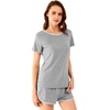 image:imageWiWi Viscose from Bamboo Pajamas Set for Women Super Soft Short Sleeve Cooling Summer Plus Size Pjs Sets Sleepwear S4XEheather Grey