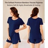 image:imageWiWi Viscose from Bamboo Pajamas Set for Women Super Soft Short Sleeve Cooling Summer Plus Size Pjs Sets Sleepwear S4XEnavy