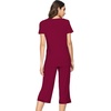 image:imageWiWi Viscose from Bamboo Pajamas Set for Women Super Soft Short Sleeve Tops Capri Pants Sleepwear Cooling Pjs Sets S3XAwine