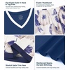 image:imageWiWi Viscose from Bamboo Pajamas Set for Women Super Soft Short Sleeve Tops Capri Pants Sleepwear Cooling Pjs Sets S3XBblue Depth Flower