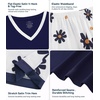 image:imageWiWi Viscose from Bamboo Pajamas Set for Women Super Soft Short Sleeve Tops Capri Pants Sleepwear Cooling Pjs Sets S3XBnavyDaisy