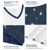 image:imageWiWi Viscose from Bamboo Pajamas Set for Women Super Soft Short Sleeve Tops Capri Pants Sleepwear Cooling Pjs Sets S3XBraw WhiteDark Navy Star