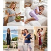 image:imageWiWi Viscose from Bamboo Pajamas Set for Women Super Soft Short Sleeve Tops Capri Pants Sleepwear Cooling Pjs Sets S3XBtaro Purple