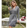 image:imageWiWi Viscose from Bamboo Robe for Women Soft Lightweight Bathrobe with Pockets Kimono Spa Robes Cooling Loungewear SXXLAdark Heather Grey