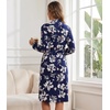image:imageWiWi Viscose from Bamboo Robe for Women Soft Lightweight Bathrobe with Pockets Kimono Spa Robes Cooling Loungewear SXXLAnavy Floral