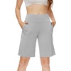 image:imageWiWi Viscose from Bamboo Soft Sleep Shorts for Women Short Pants Pajama Bottoms Lounge Plus SizeLight Grey