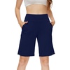 image:imageWiWi Viscose from Bamboo Soft Sleep Shorts for Women Short Pants Pajama Bottoms Lounge Plus SizeNavy