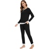 image:imageWiWi Viscose from Bamboo Womens Pajama Set Crew Neck Soft LongSleeve Top  Yoga Pants Sets with Pocket SXXLBlack