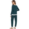 image:imageWiWi Viscose from Bamboo Womens Pajama Set Crew Neck Soft LongSleeve Top  Yoga Pants Sets with Pocket SXXLDark Bluish Green