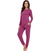 image:imageWiWi Viscose from Bamboo Womens Pajama Set Soft Long Sleeve Pajamas Sets SXXLBeet Red