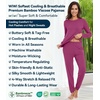 image:imageWiWi Viscose from Bamboo Womens Pajama Set Soft Long Sleeve Pajamas Sets SXXLBeet Red