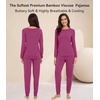 image:imageWiWi Viscose from Bamboo Womens Pajama Set Soft Long Sleeve Pajamas Sets SXXLBeet Red