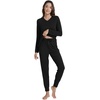 image:imageWiWi Viscose from Bamboo Womens Pajama Set Soft Long Sleeve Pajamas Sets SXXLBlack