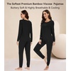 image:imageWiWi Viscose from Bamboo Womens Pajama Set Soft Long Sleeve Pajamas Sets SXXLBlack