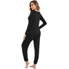 image:imageWiWi Viscose from Bamboo Womens Pajama Set Soft Long Sleeve Pajamas Sets SXXLBlack